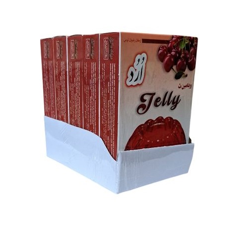 پودر ژله اُرُد طعم آلبالو 5 جعبه فروش به صورت تکی جعبه و یا کارتنی 48 عددی بر پایه شکر دارای سیب سلامت و مجوز های لازم تولید 09152020187 و 05137234606